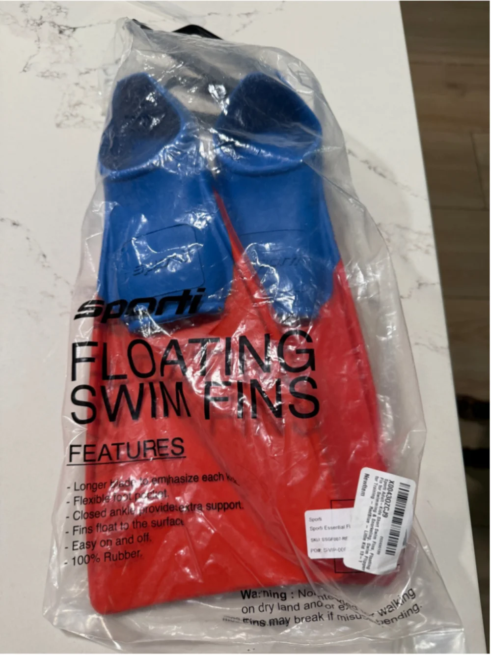 NEW Sporti Unisex Kids Long Floating Swim Fins Pool Lap Swimming Youth 13-1